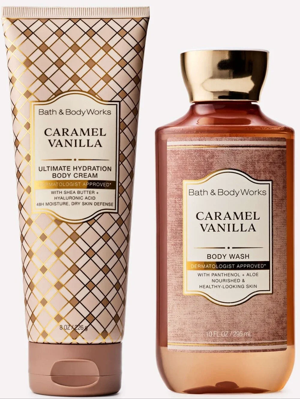 Bath & Body Works Caramel Vanilla Body Wash & Body Cream Set NEW